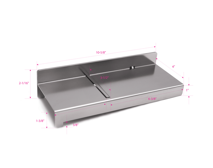 Heavy-duty bladeless stainless steel soap planer & beveler combo dimension.
