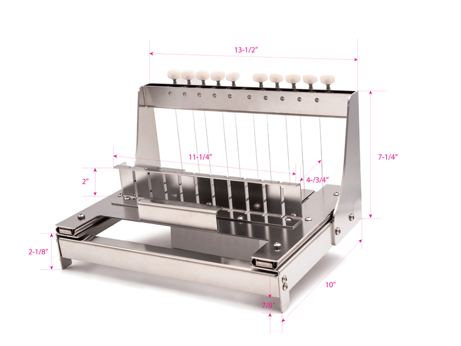 Heavy-duty medical-grade multiple-bar stainless steel soap cutter dimensions