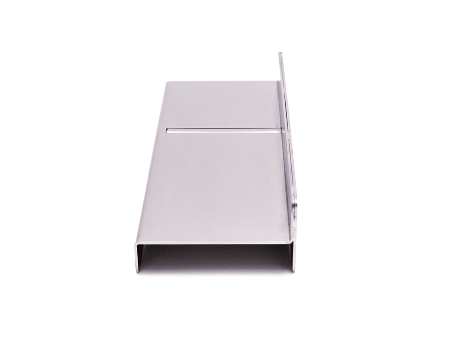 Heavy-duty bladeless stainless steel soap planer side view.