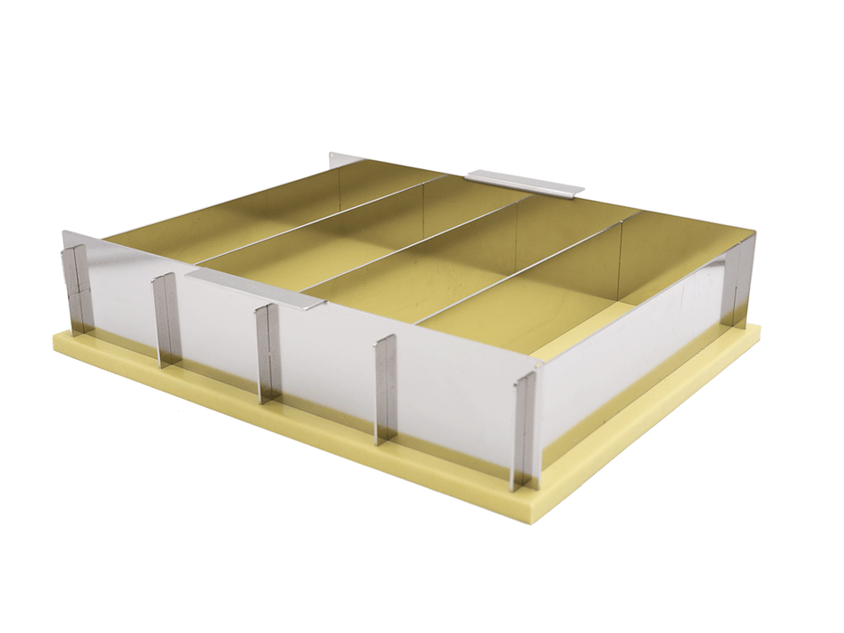 heavy-duty compact versatile collapsible stainless steel multiple-loaf soap mold