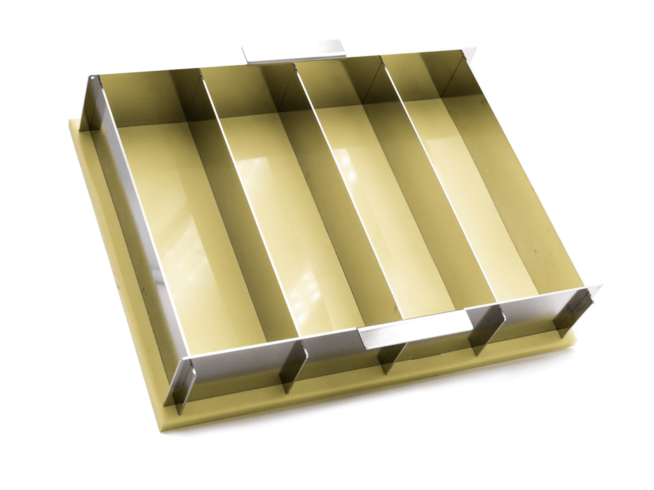 heavy-duty compact versatile collapsible stainless steel multiple-loaf soap mold