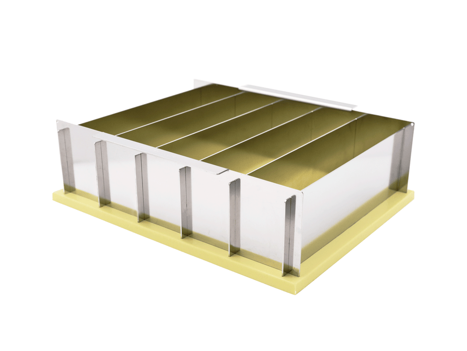 heavy-duty compact collapsible stainless steel multiple-loaf soap mold-55 tall bars