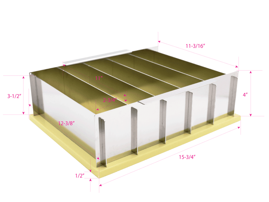 heavy-duty compact collapsible stainless steel multiple-loaf soap mold-55 tall bars
