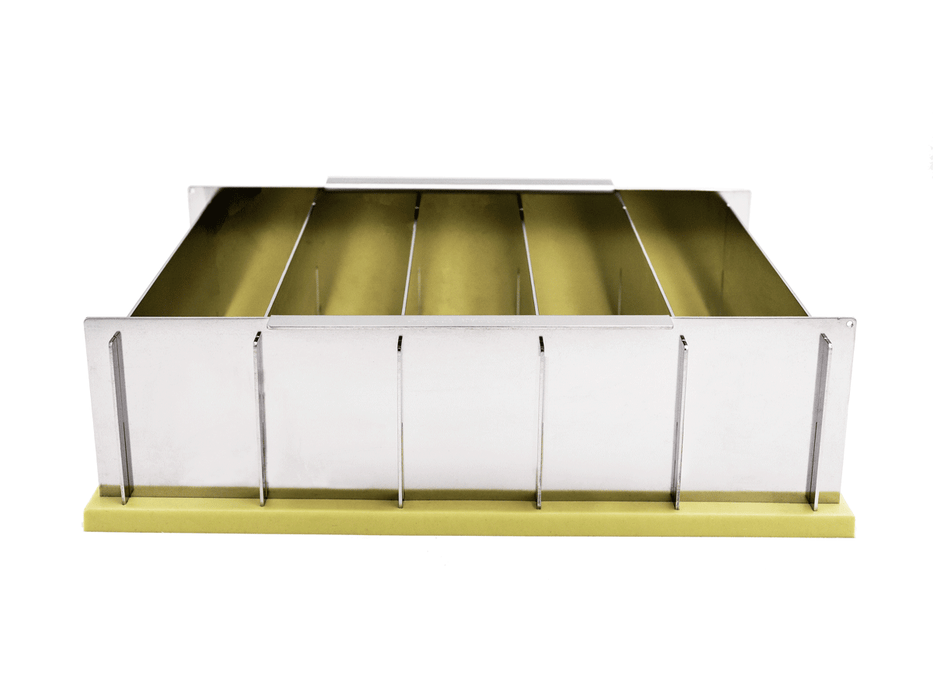 heavy-duty compact collapsible stainless steel multiple-loaf soap mold-55 tall bars