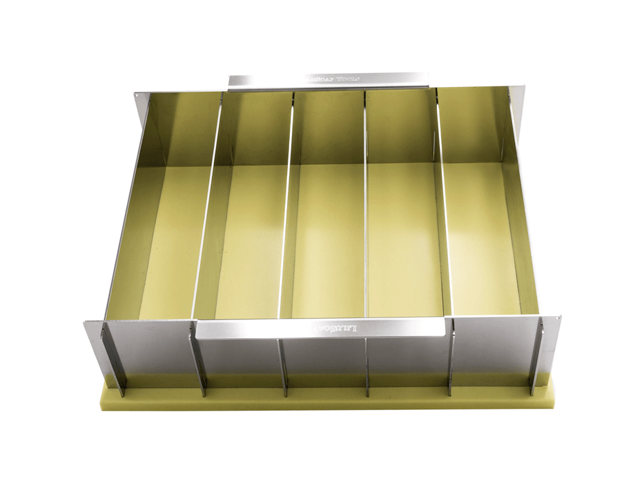 heavy-duty compact collapsible stainless steel multiple-loaf soap mold-55 tall bars