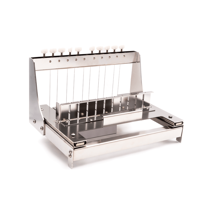  Heavy-duty medical-grade multiple-bar stainless steel soap cutter. 