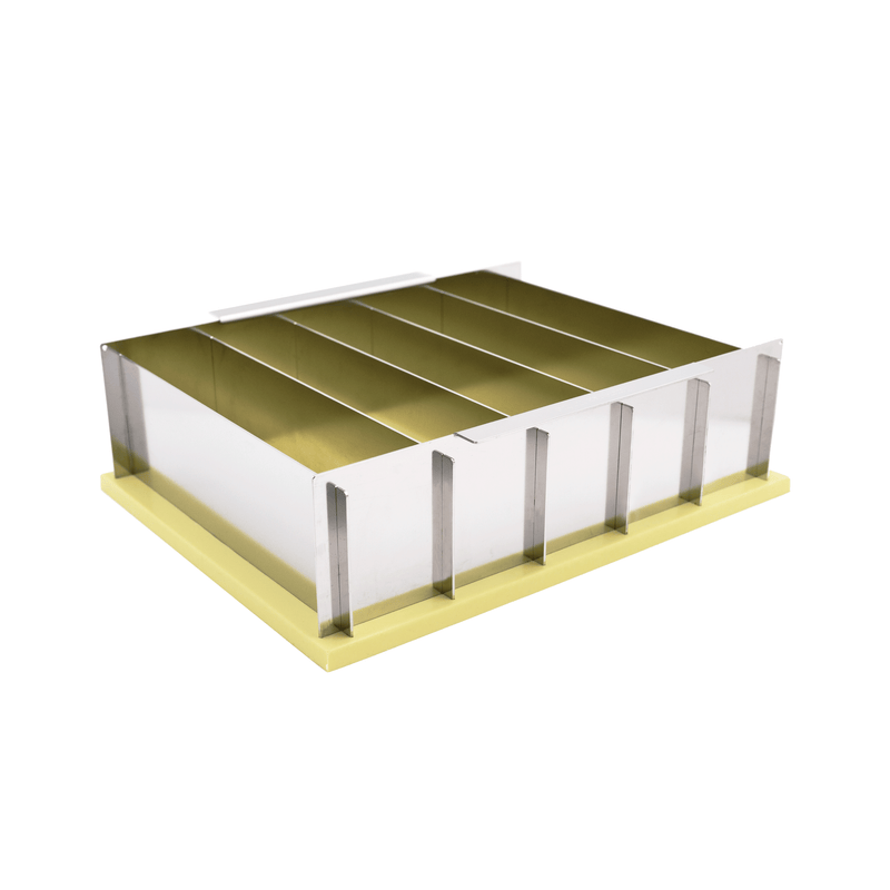 heavy-duty compact collapsible stainless steel multiple-loaf soap mold-55 tall bars